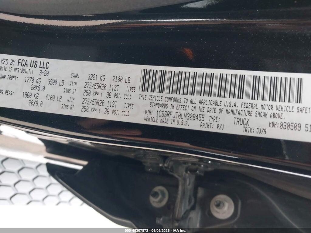 1C6SRFJT0LN308455 2020 RAM 1500 photo no. 9