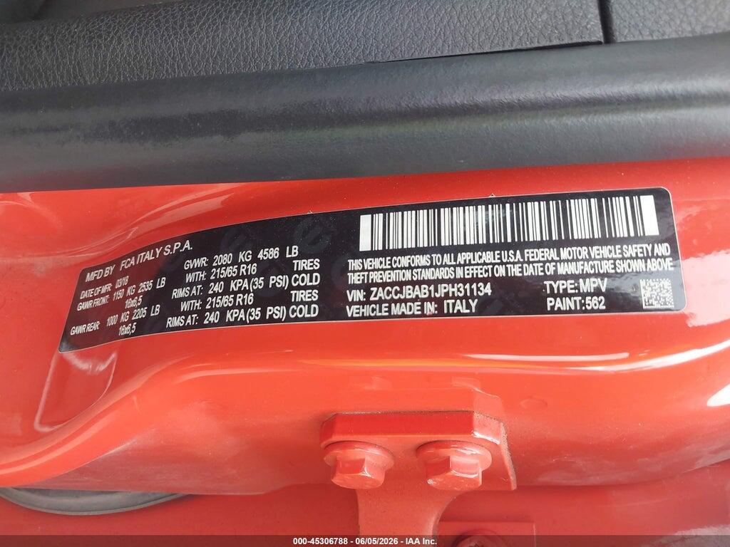 ZACCJBAB1JPH31134 2018 JEEP RENEGADE photo no. 9