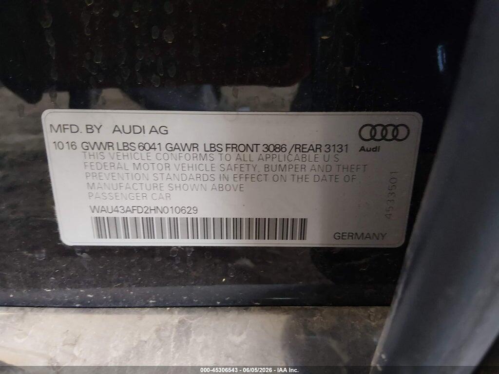 WAU43AFD2HN010629 2017 AUDI A8 L photo no. 9