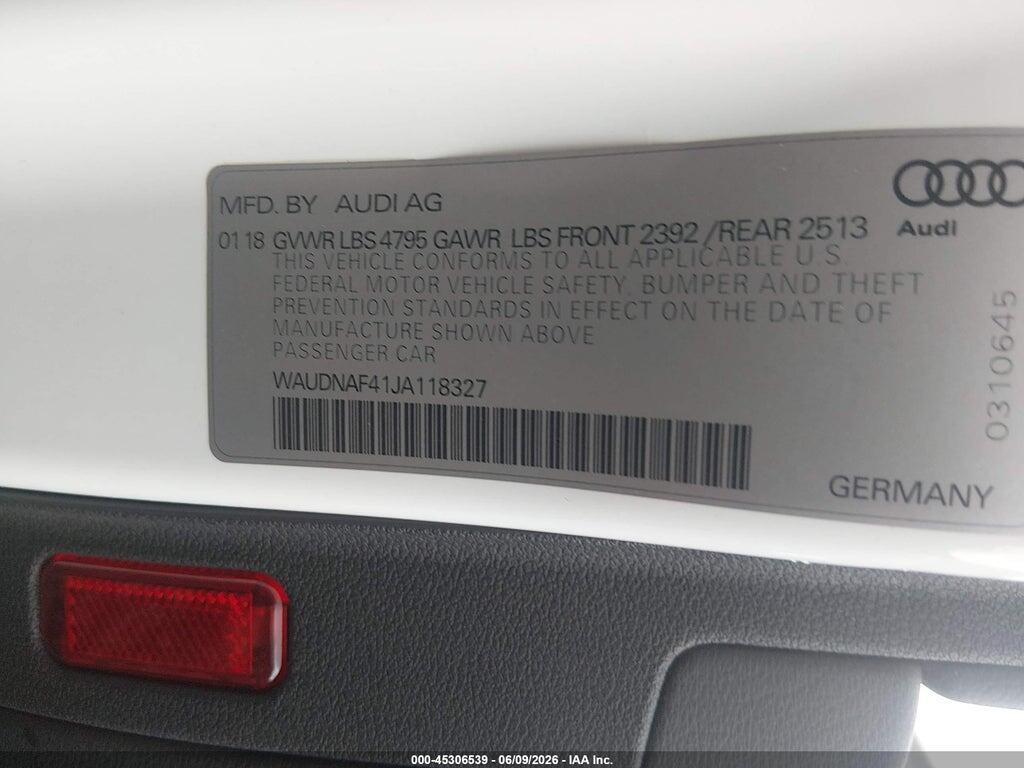 WAUDNAF41JA118327 2018 AUDI A4 photo no. 9