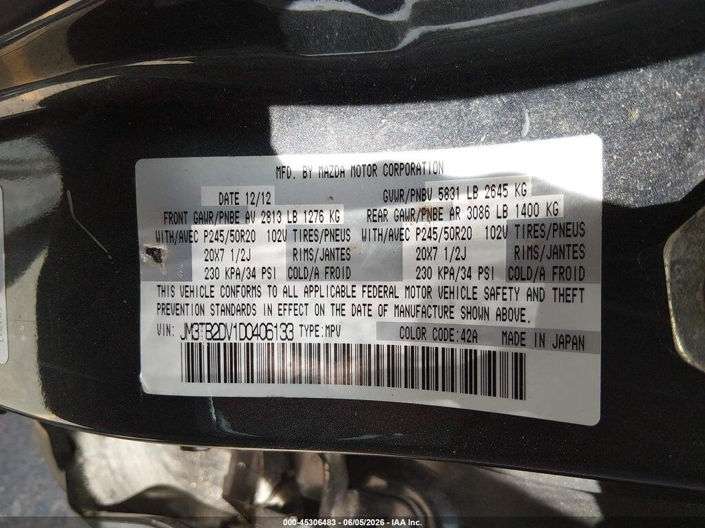 JM3TB2DV1D0406133 2013 MAZDA CX-9 photo no. 9