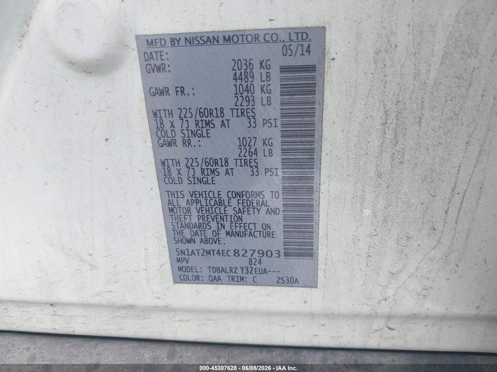 5N1AT2MT4EC827903 2014 NISSAN ROGUE photo no. 9