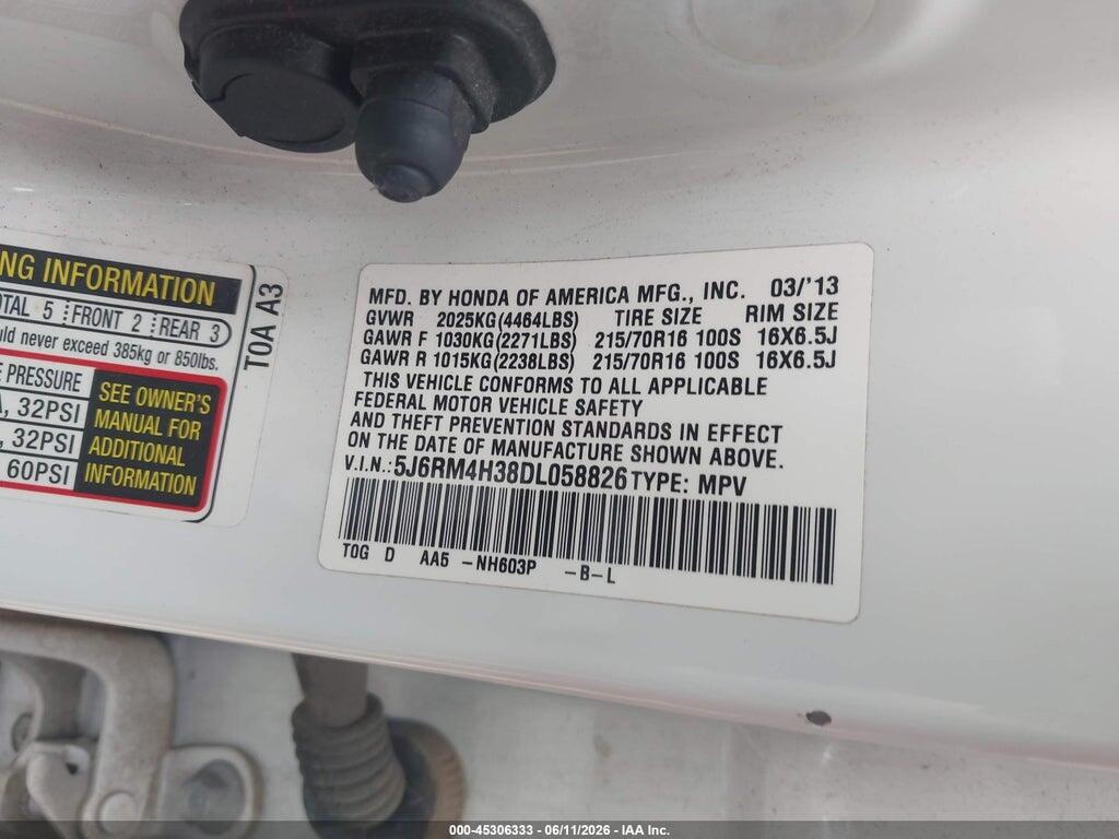 5J6RM4H38DL058826 2013 HONDA CR-V photo no. 9