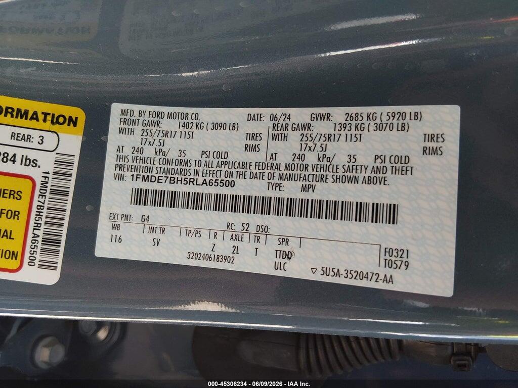 1FMDE7BH5RLA65500 2024 FORD BRONCO photo no. 9