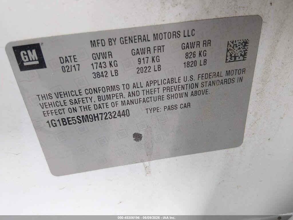 1G1BE5SM9H7232440 2017 CHEVROLET CRUZE photo no. 9