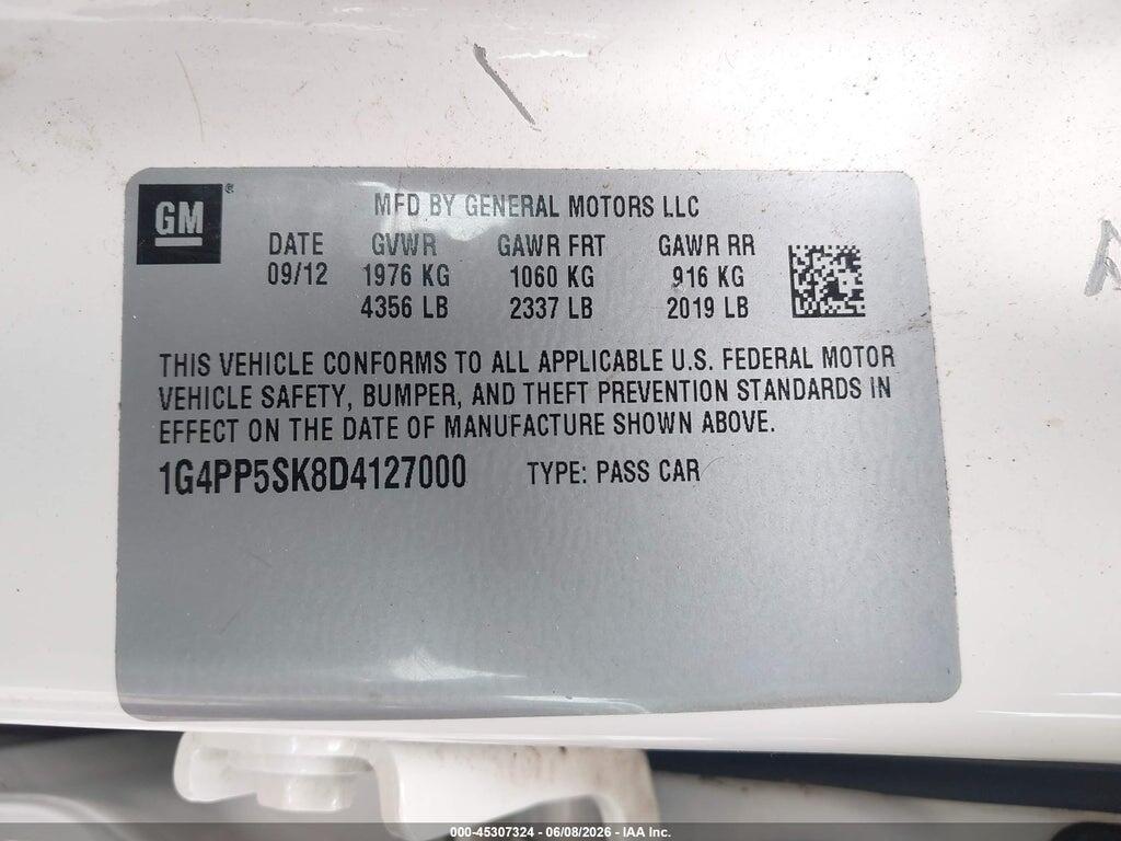 1G4PP5SK8D4127000 2013 BUICK VERANO photo no. 9