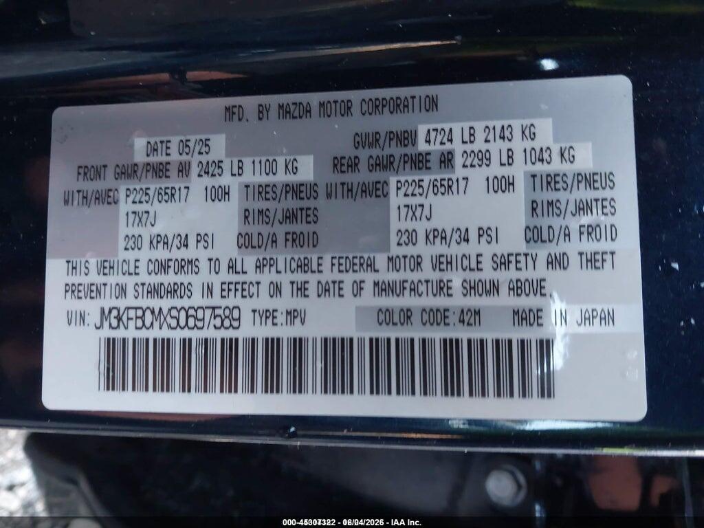 JM3KFBCMXS0697589 2025 MAZDA CX-5 photo no. 9