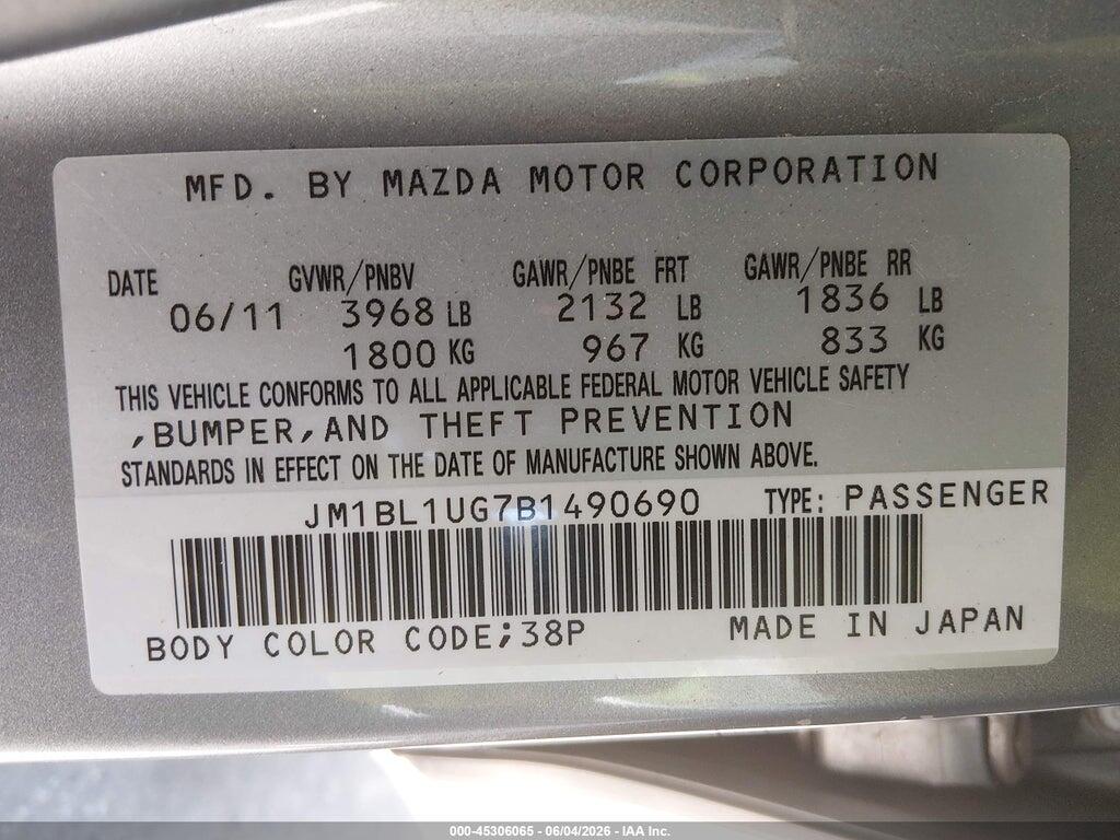 JM1BL1UG7B1490690 2011 MAZDA MAZDA3 photo no. 9