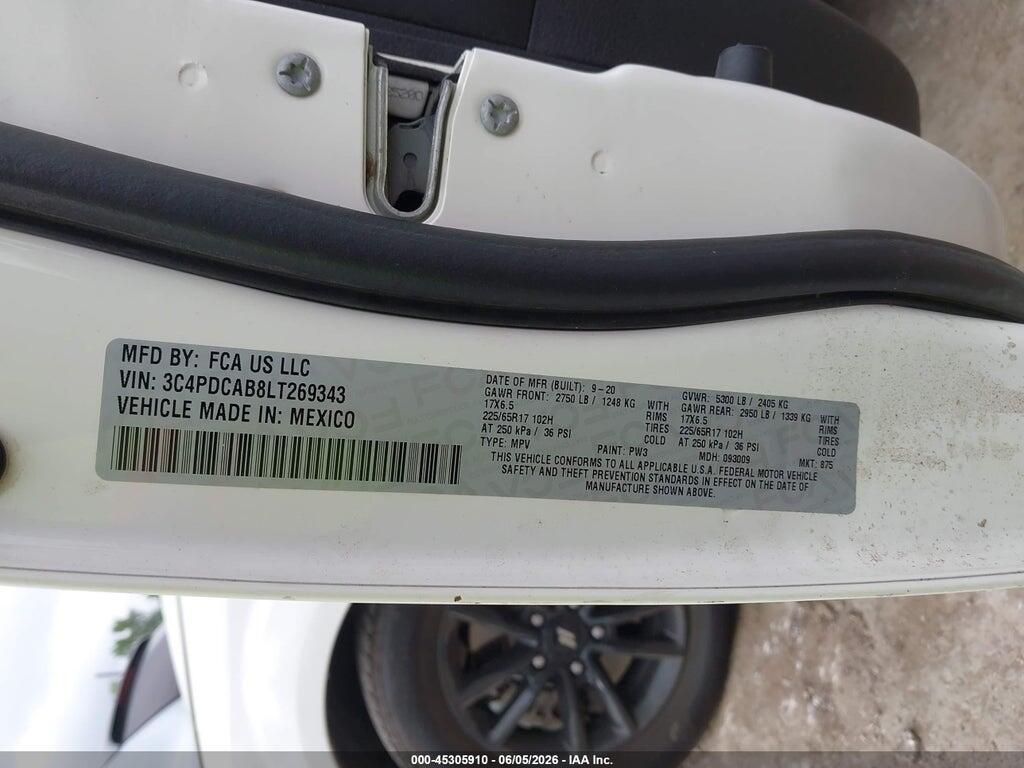 3C4PDCAB8LT269343 2020 DODGE JOURNEY photo no. 9