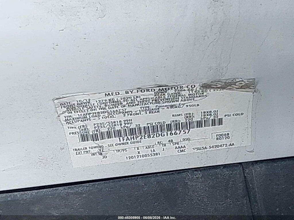 1FAHP2E82DG166757 2013 FORD TAURUS photo no. 9