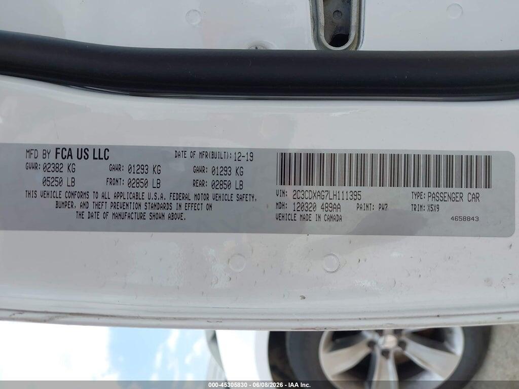 2C3CDXAG7LH111395 2020 DODGE CHARGER photo no. 9
