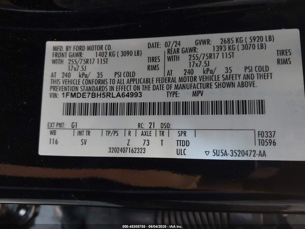 1FMDE7BH5RLA64993 2024 FORD BRONCO photo no. 9