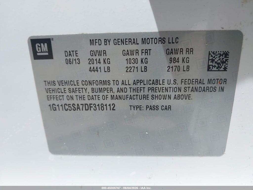 1G11C5SA7DF318112 2013 CHEVROLET MALIBU photo no. 9