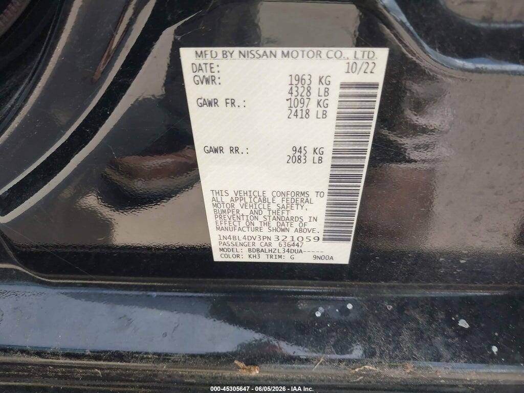 1N4BL4DV3PN321059 2023 NISSAN ALTIMA photo no. 9