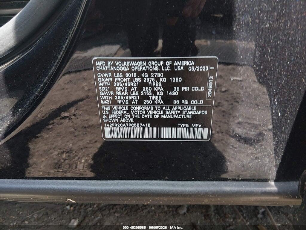 1V2FR2CA7PC557415 2023 VOLKSWAGEN ATLAS photo no. 9