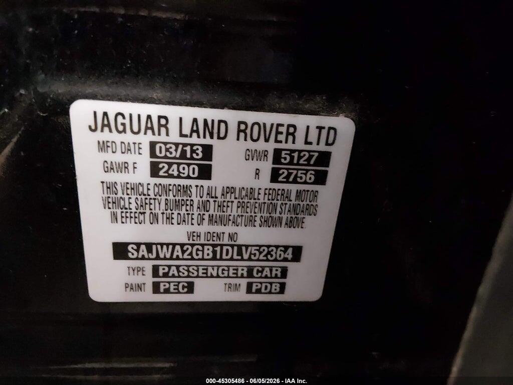 SAJWA2GB1DLV52364 2013 JAGUAR XJ photo no. 9