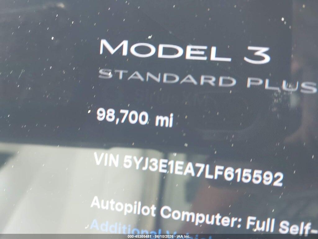 5YJ3E1EA7LF615592 2020 TESLA MODEL 3 photo no. 7