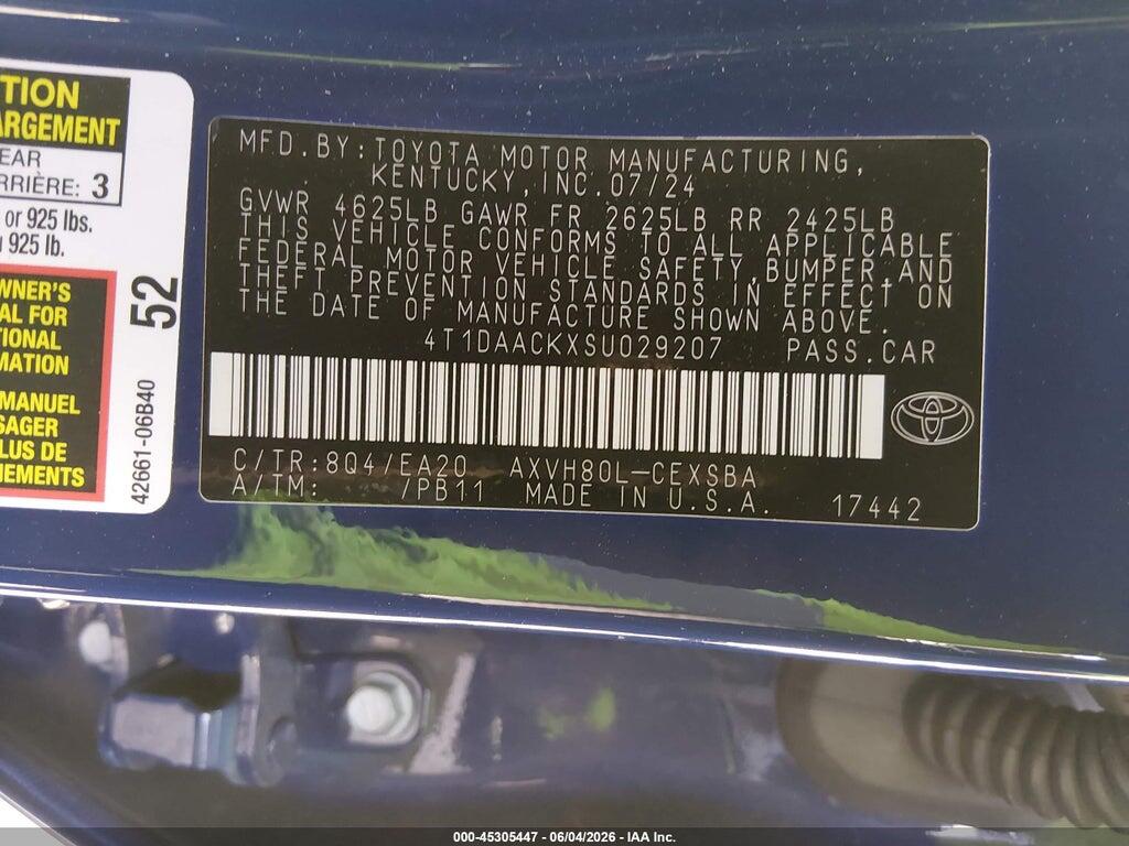 4T1DAACKXSU029207 2025 TOYOTA CAMRY photo no. 9