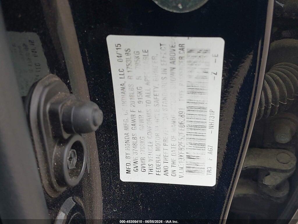 19XFB2F52FE062891 2015 HONDA CIVIC photo no. 9