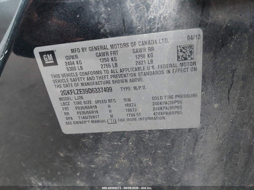 2GKFLZE39D6337499 2013 GMC TERRAIN photo no. 9