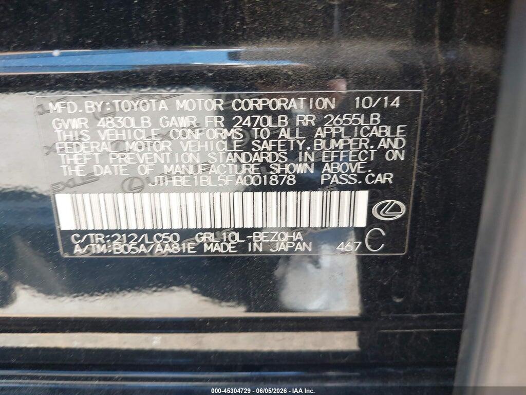 JTHBE1BL5FA001878 2015 LEXUS GS 350 photo no. 9