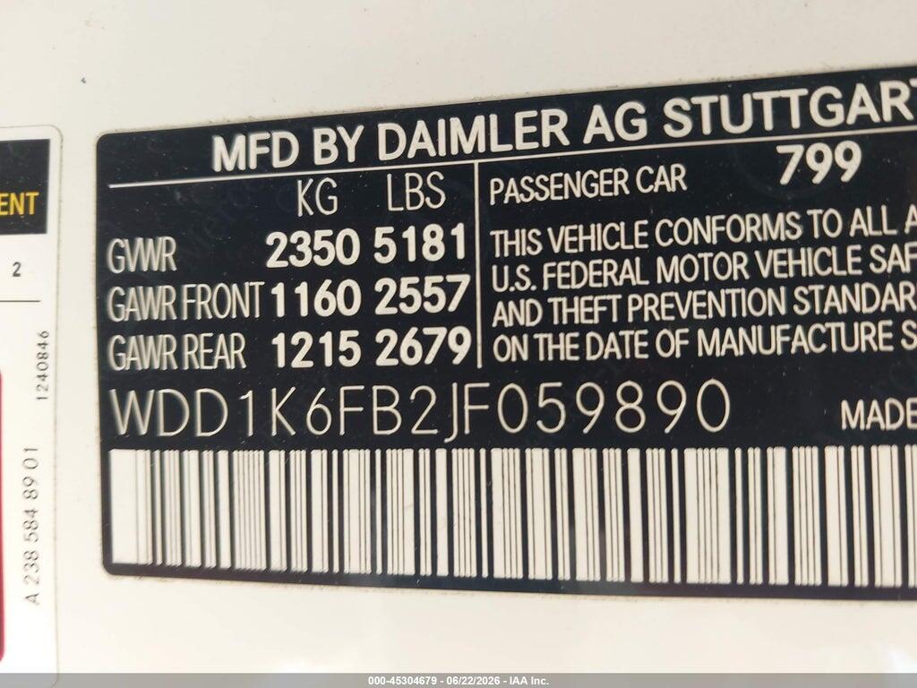 WDD1K6FB2JF059890 2018 MERCEDES-BENZ E 400 photo no. 9