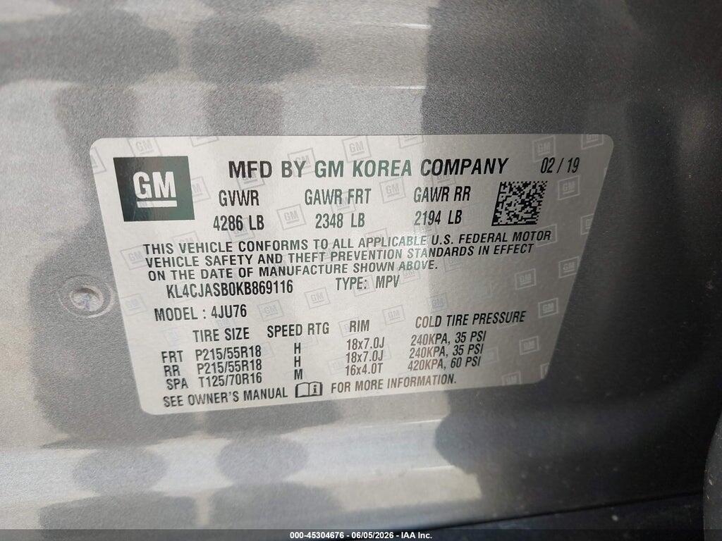KL4CJASB0KB869116 2019 BUICK ENCORE photo no. 9