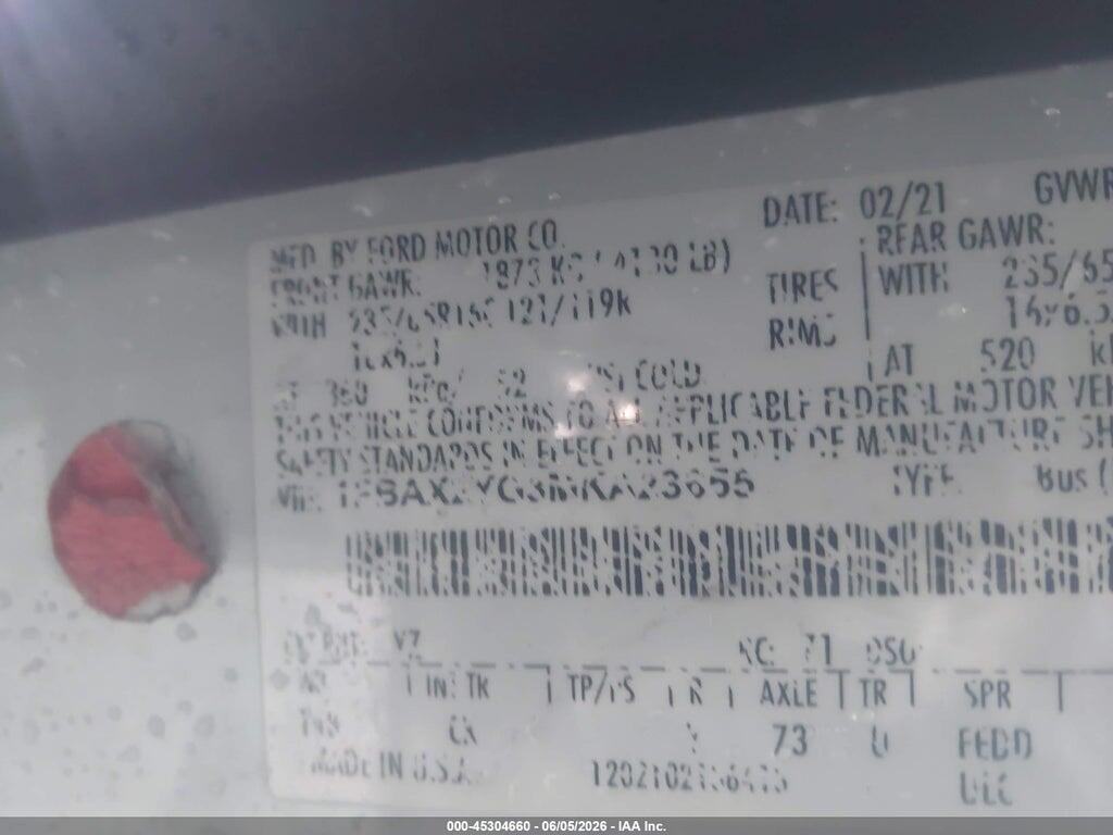1FBAX2YG3MKA23655 2021 FORD TRANSIT-350 PASSENGER VAN photo no. 9