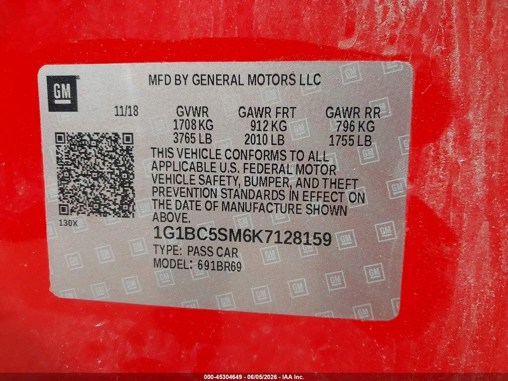 1G1BC5SM6K7128159 2019 CHEVROLET CRUZE photo no. 9