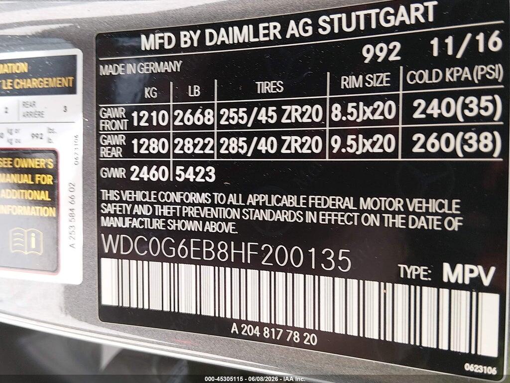 WDC0G6EB8HF200135 2017 MERCEDES-BENZ AMG GLC 43 photo no. 9