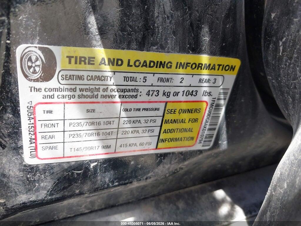 1FMCU0DG8AKD10794 2010 FORD ESCAPE photo no. 9