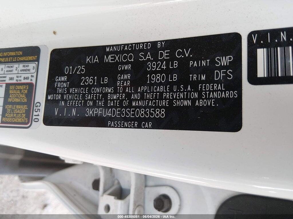 3KPFU4DE3SE083588 2025 KIA K4 photo no. 9