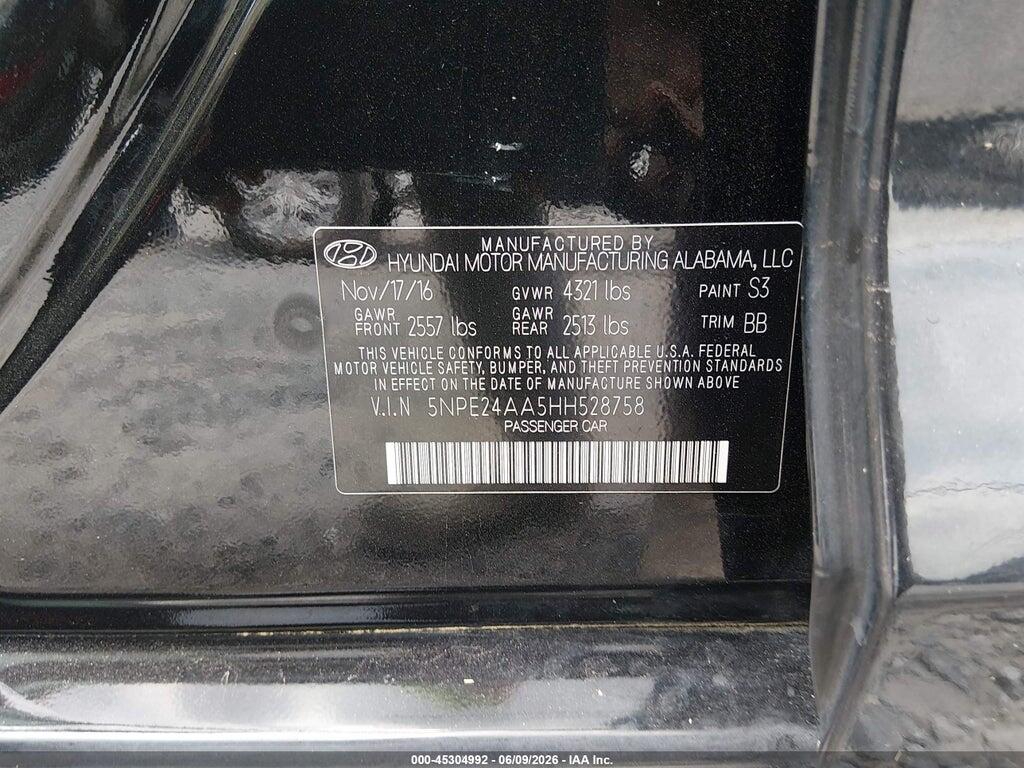 5NPE24AA5HH528758 2017 HYUNDAI SONATA photo no. 9