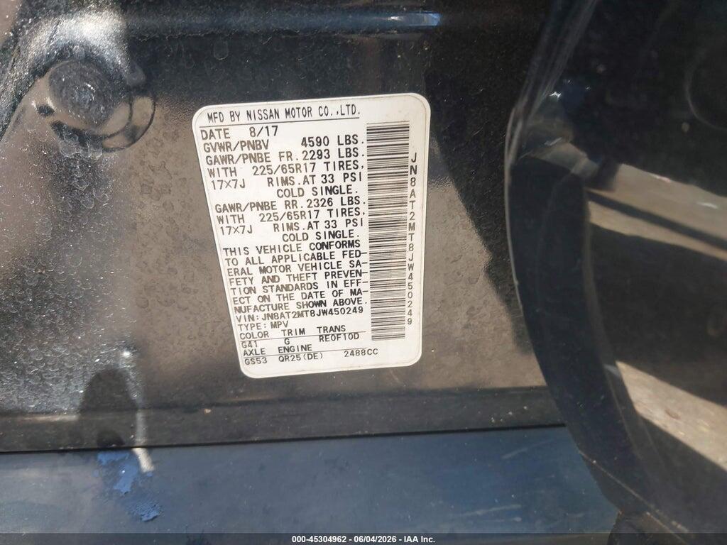 JN8AT2MT8JW450249 2018 NISSAN ROGUE photo no. 9