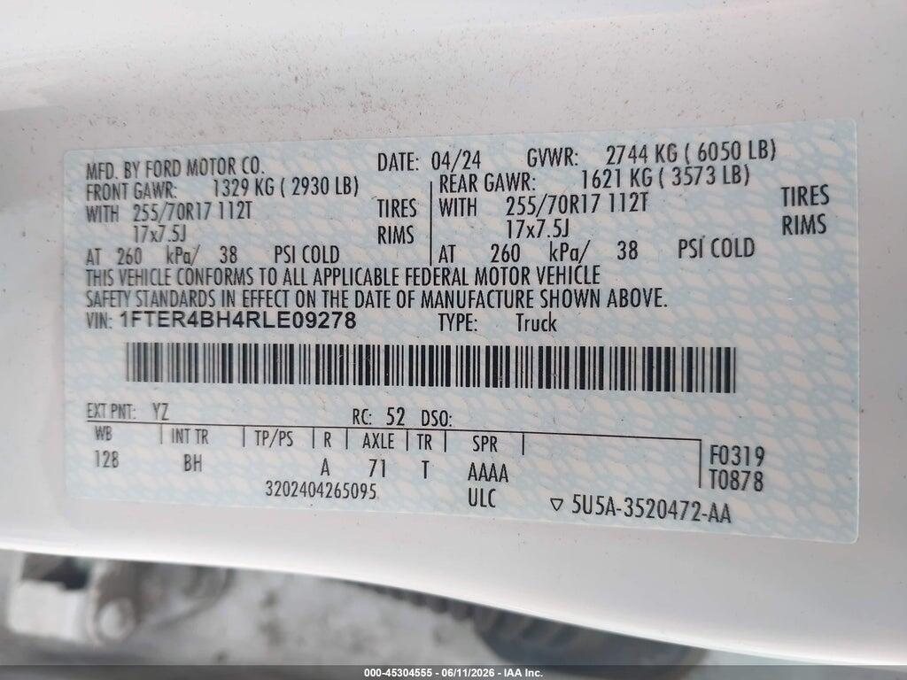 1FTER4BH4RLE09278 2024 FORD RANGER photo no. 4