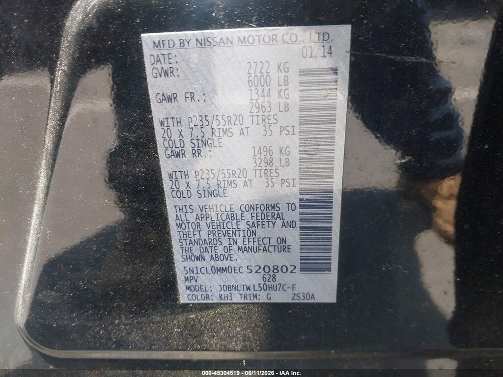 5N1CL0MM0EC520802 2014 INFINITI QX60 HYBRID photo no. 9