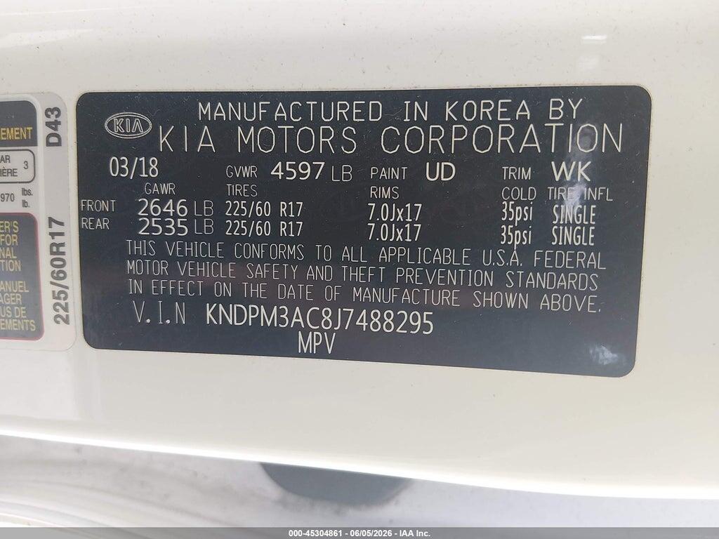KNDPM3AC8J7488295 2018 KIA SPORTAGE photo no. 9