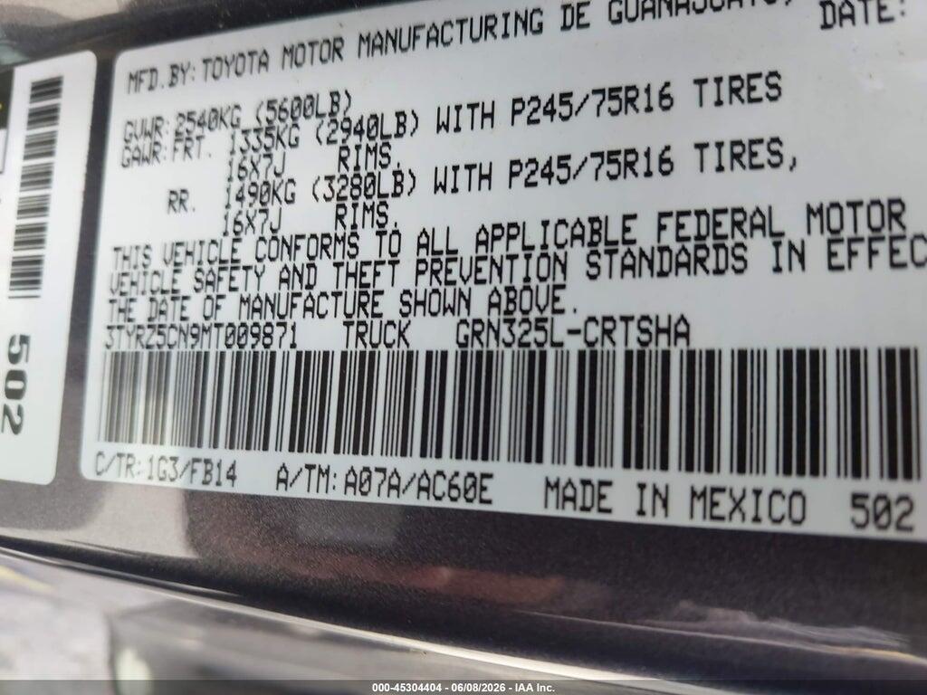 3TYRZ5CN9MT009871 2021 TOYOTA TACOMA photo no. 9