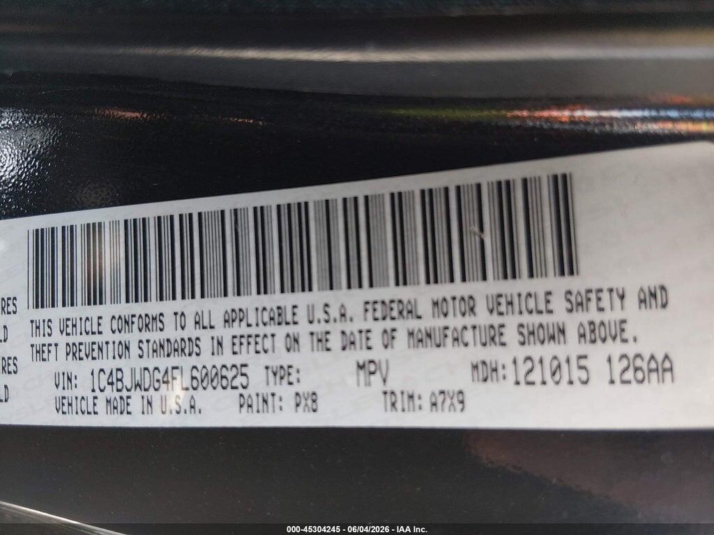 1C4BJWDG4FL600625 2015 JEEP WRANGLER UNLIMITED photo no. 9