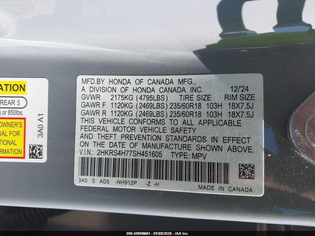 2HKRS4H77SH451605 2025 HONDA CR-V photo no. 9