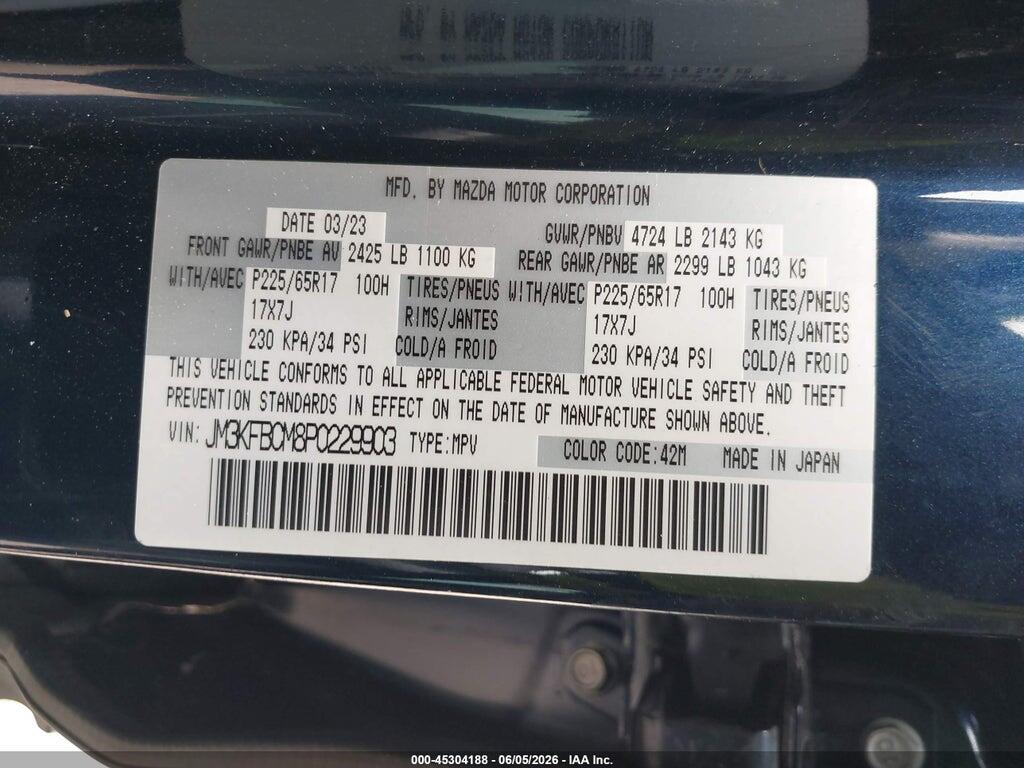 JM3KFBCM8P0229903 2023 MAZDA CX-5 photo no. 9