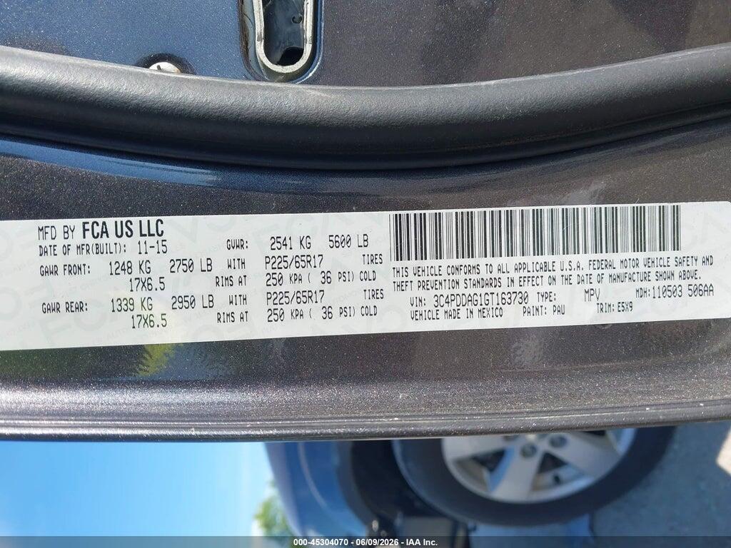 3C4PDDAG1GT163730 2016 DODGE JOURNEY photo no. 9