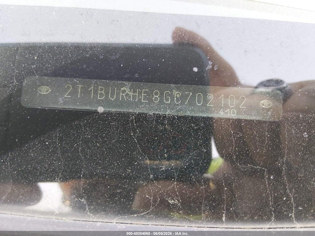 2T1BURHE8GC702102 2016 TOYOTA COROLLA photo no. 9