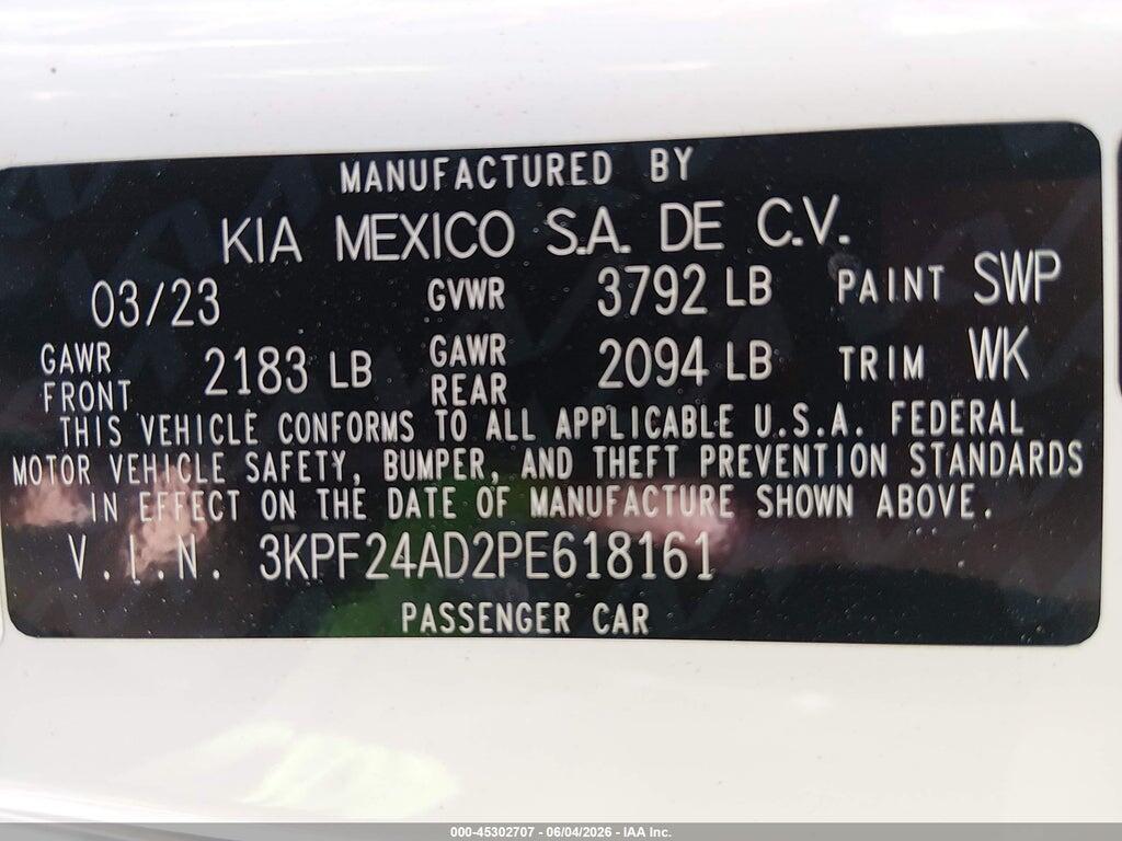 3KPF24AD2PE618161 2023 KIA FORTE photo no. 9