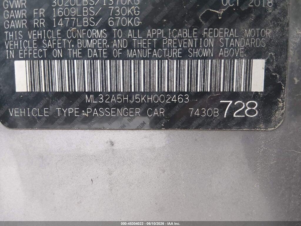 ML32A5HJ5KH002463 2019 MITSUBISHI MIRAGE photo no. 9