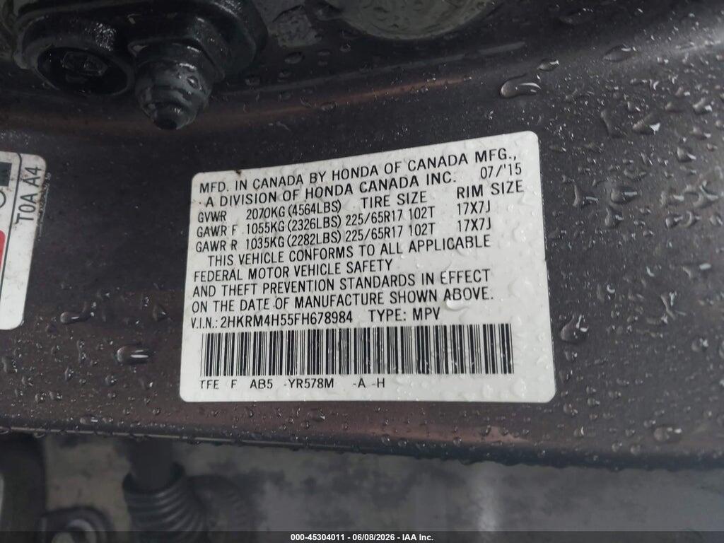 2HKRM4H55FH678984 2015 HONDA CR-V photo no. 9