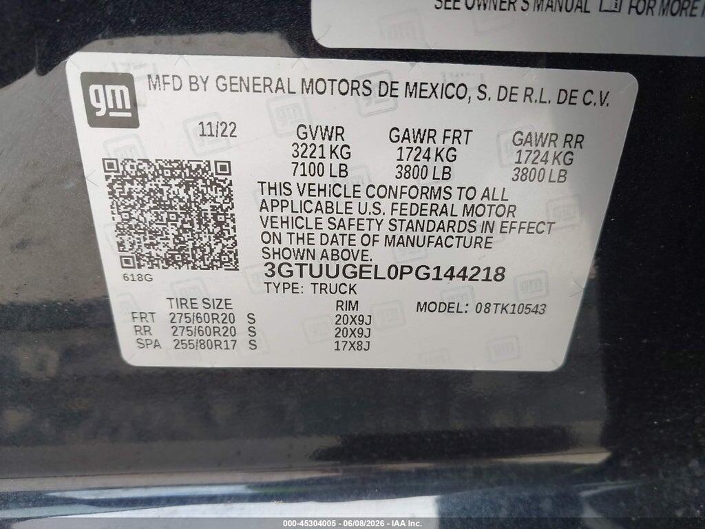 3GTUUGEL0PG144218 2023 GMC SIERRA 1500 photo no. 9