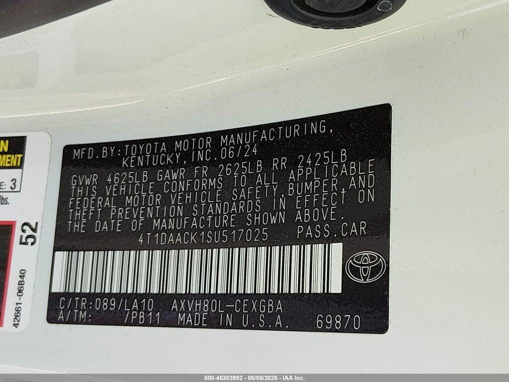 4T1DAACK1SU517025 2025 TOYOTA CAMRY photo no. 9