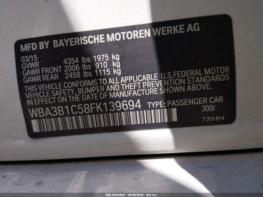 WBA3B1C58FK139694 2015 BMW 320I photo no. 9