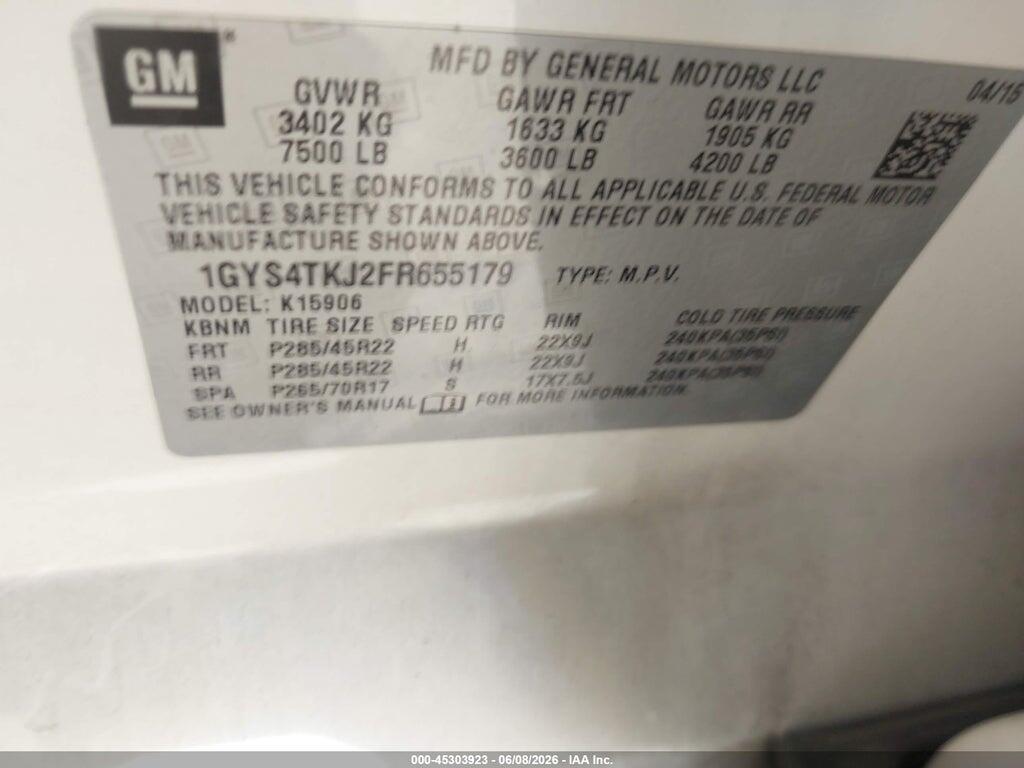 1GYS4TKJ2FR655179 2015 CADILLAC ESCALADE ESV photo no. 9